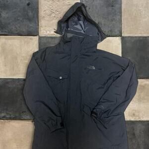 North Face HyVent Hooded Full Zip Long Parka Coat Mens Medium